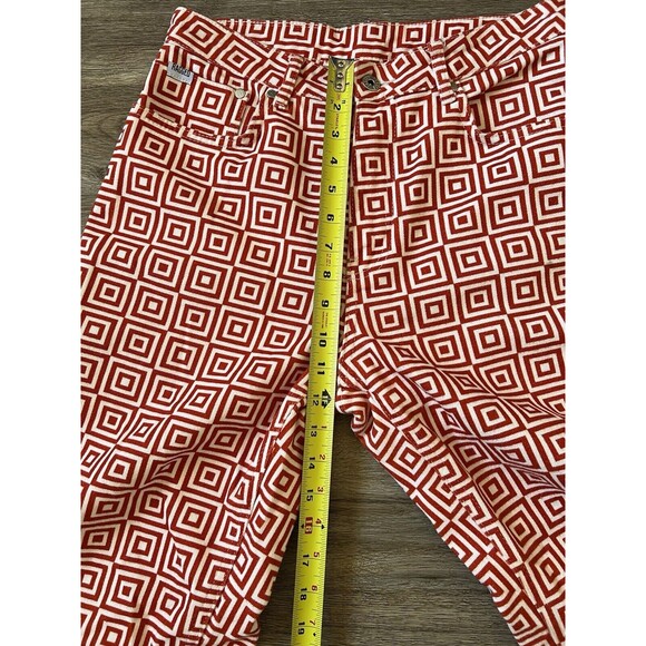 The Ragged Priest Hight Waisted Red & White Printed Jeans Size 30 - Picture 8 of 9